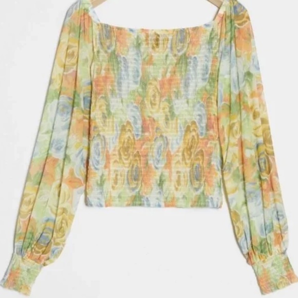 NWT Anthropologie Floral Rouen Smocked Top - Picture 1 of 2